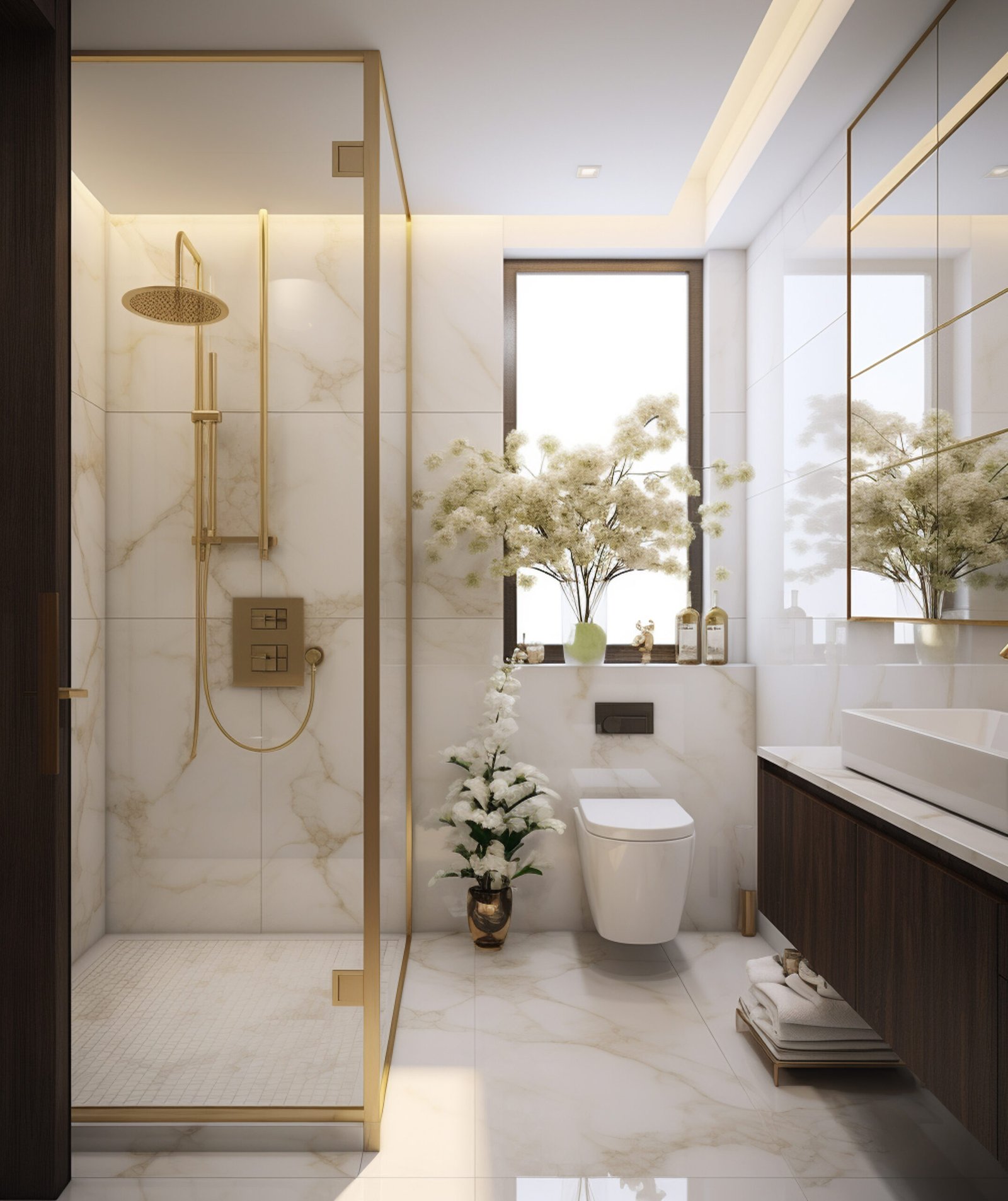 Bathroom tile feature wall