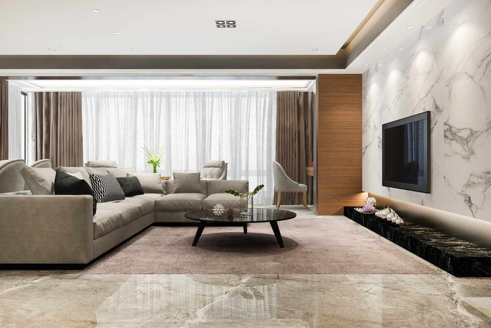 Modern living room tile trends